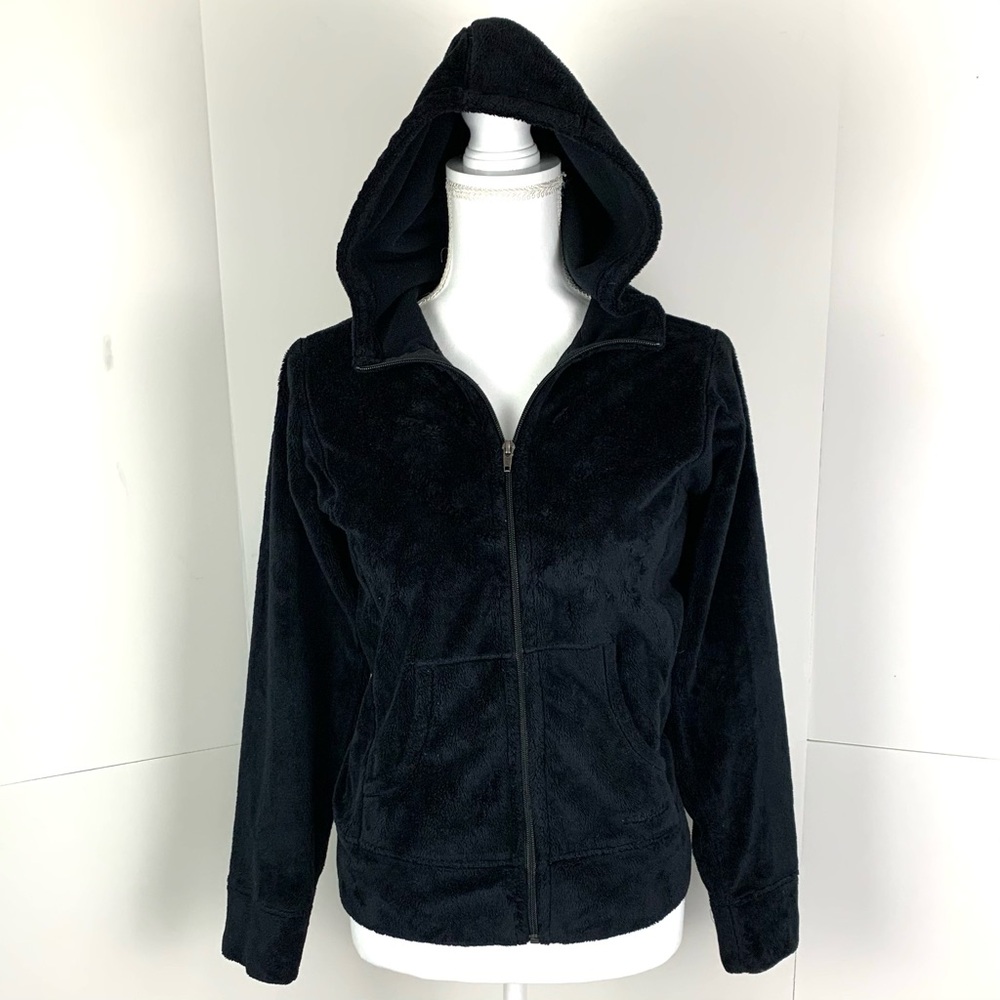 Patagonia Women S Teddy Fleece Jacket Full Zip Hooded Pockets Slim Fit Black